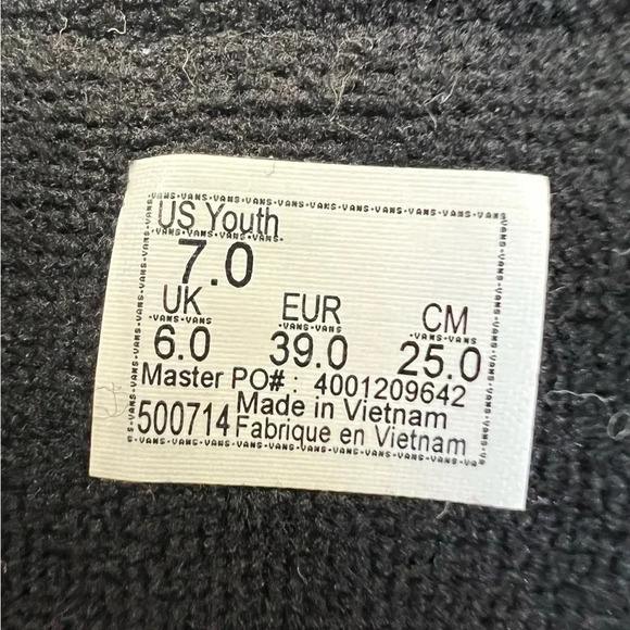 Vans checkered black red white shoes youth size 7 No Laces - Picture 13 of 15